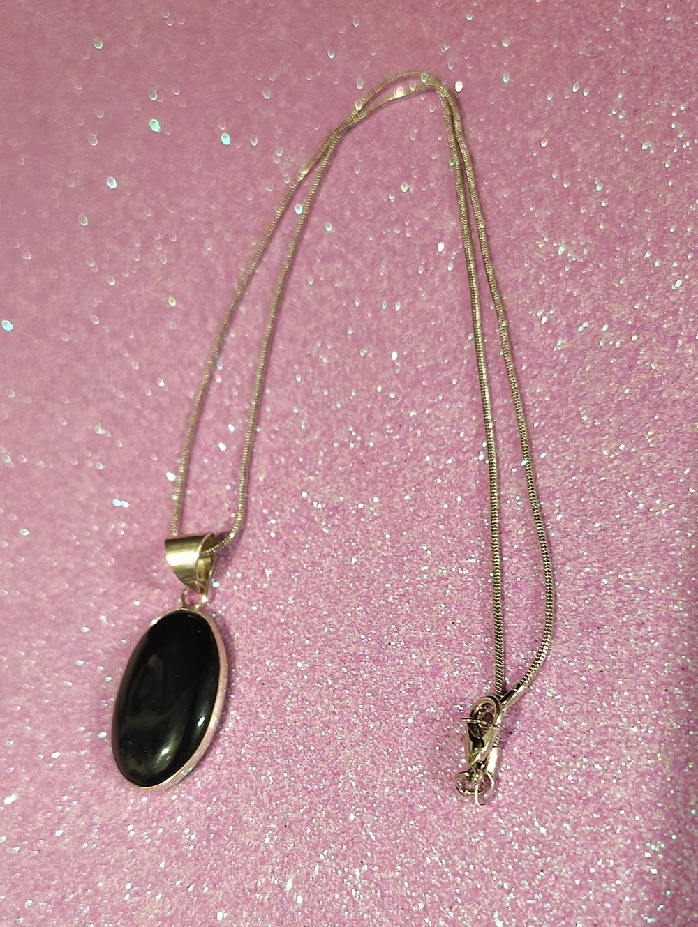 2 For $10 Onyx (Glass) Pendant Necklace